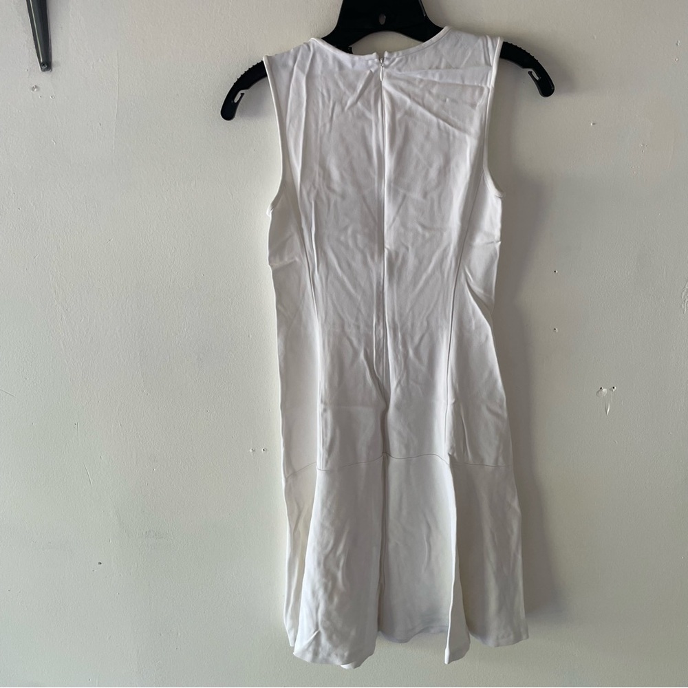 Theory White Stretch Sleeveless Fit & Flare Mini Dress 1709 - Picture 3 of 11